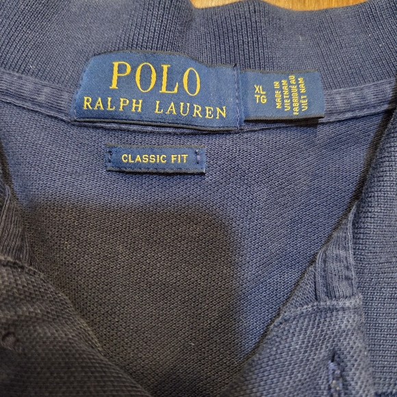 Polo by Ralph Lauren Men's Navy Blue Polo Shirt Size XL Preppy Y2k Vintage - Picture 3 of 9